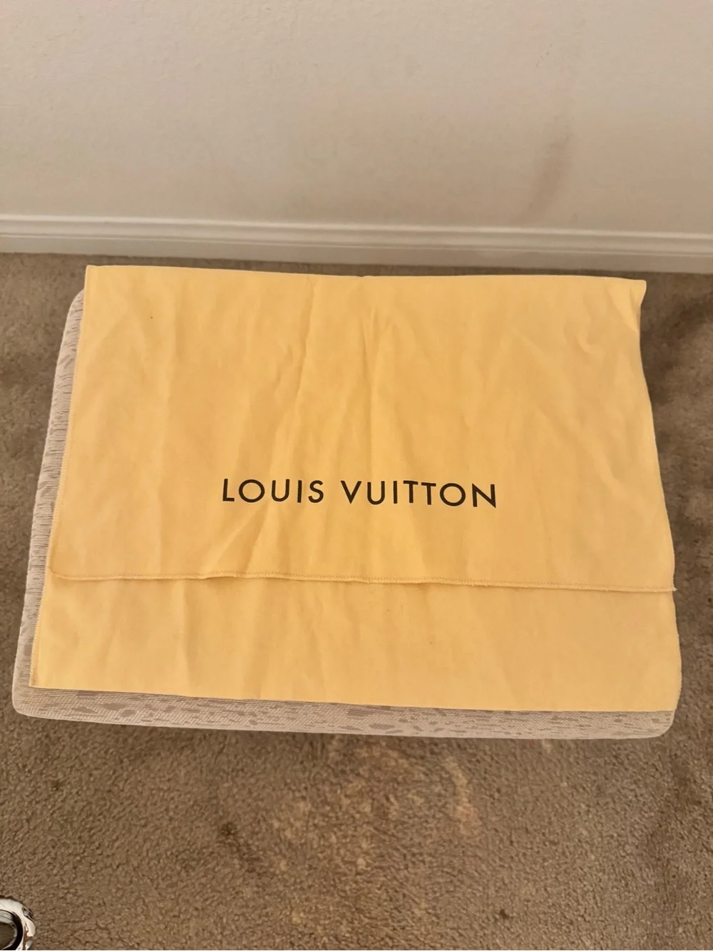 Louis Vuitton Pale Yellow Storage Dust Cover with Logo